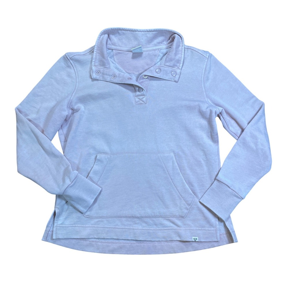 Life Integrity Women's Pink Snap Neck‎ Sweatshirt Pullover Pocket Casual Top
